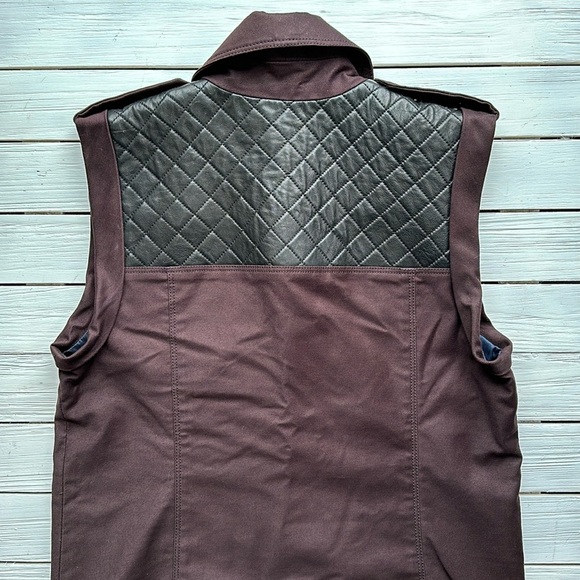Veronica Beard Leather Panel Accent Moto Vest size 4 - Picture 7 of 8